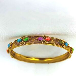 BRACELET BANGLE (MULTI COLORED STONES)***